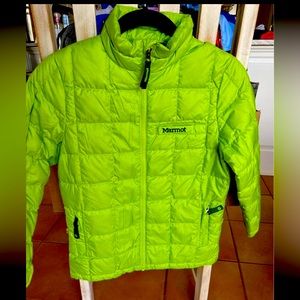 Youth Marmot Packable Down Filled Jacket, size medium, like new, green